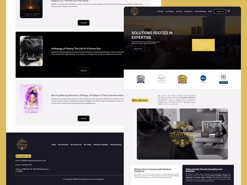 Cover image for Modern One-Page Website Redesign for Alluring Beauty Solutions
