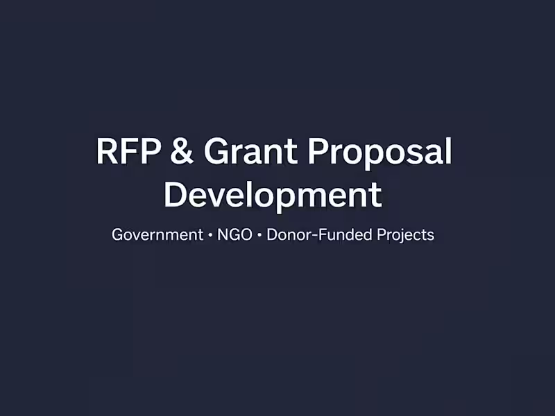 Cover image for Full RFP / Grant Proposal Development 