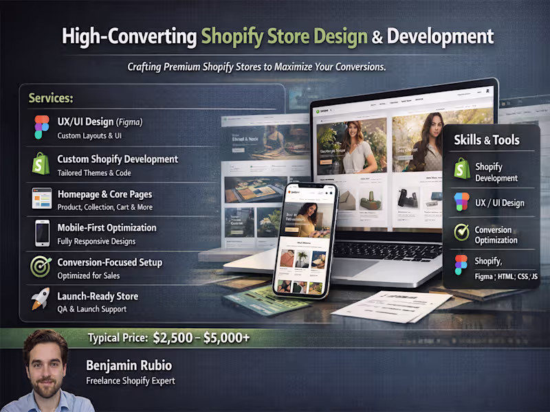 Cover image for High-Converting Shopify Store Design & Development 