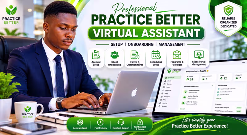 Cover image for Practice Better Virtual Assistant | Setup & Management