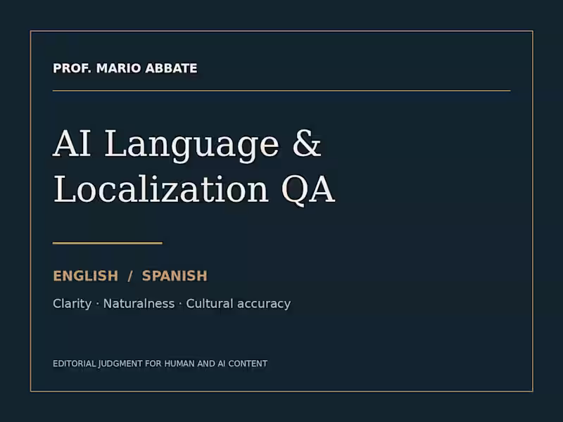 Cover image for AI Language & Localization QA