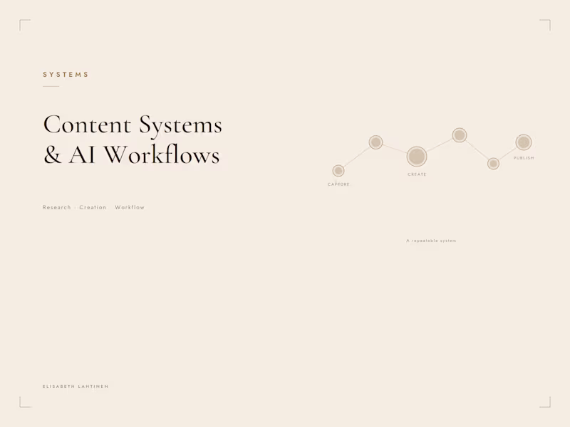 Cover image for Content Systems & AI Workflows
Create