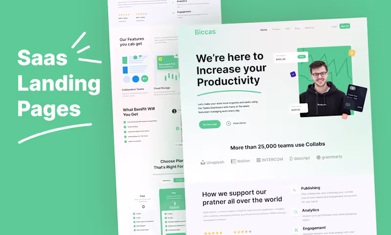 Cover image for Landing Page & Website Design for Startups