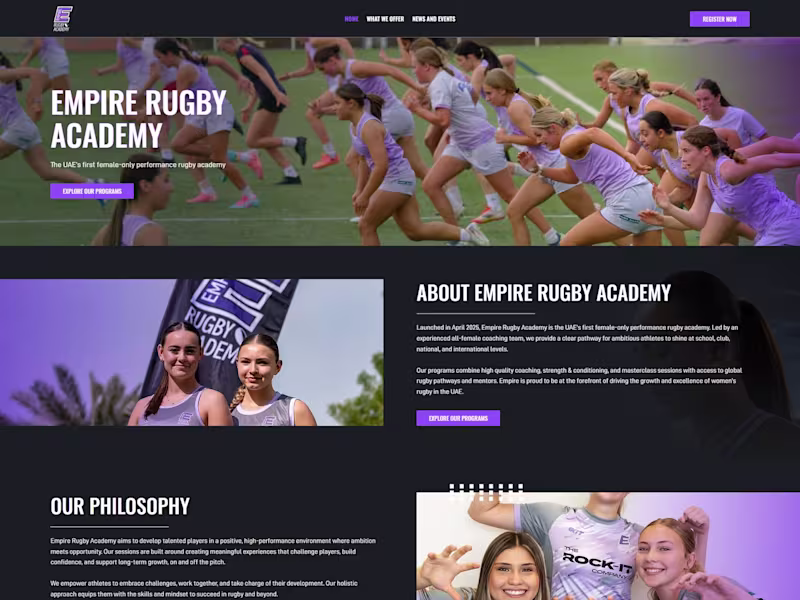 Cover image for Empire Rugby Academy | Sports Website on Wix Studio