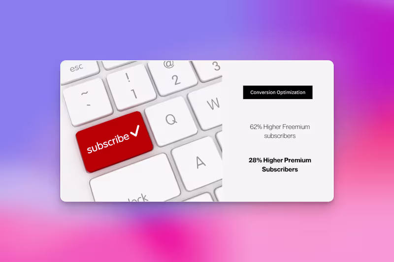 Cover image for Conversion Optimization - 28% improvement in premium Signups