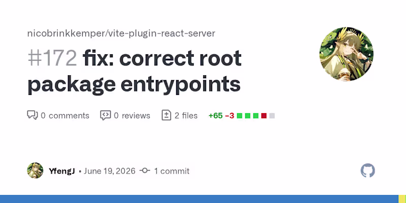 Cover image for Package Entry Update for vite-plugin-react-server
