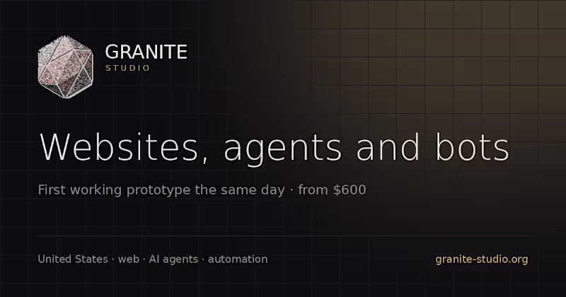 Cover image for GraniteStudio websites, AI agents and