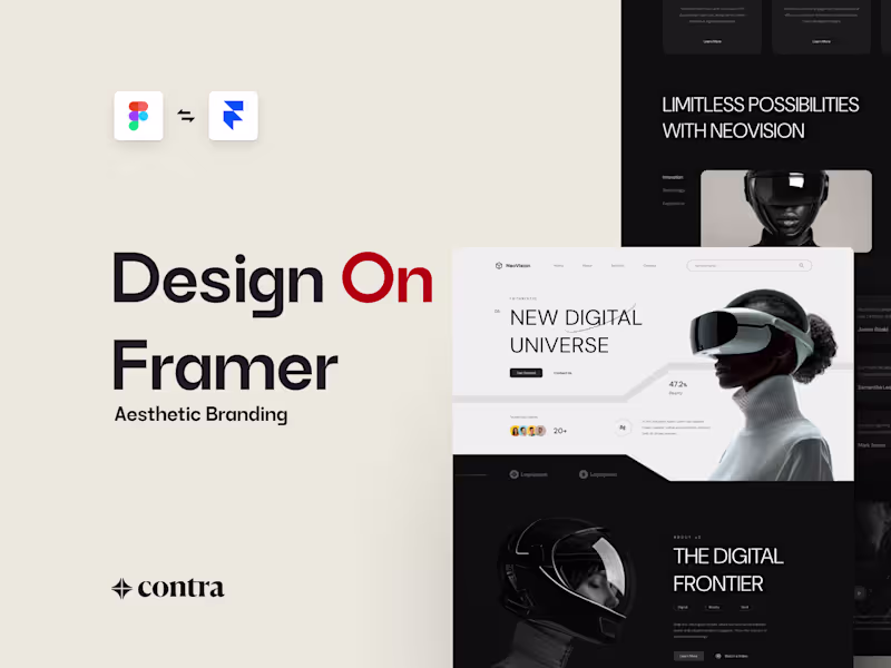 Cover image for I will make web app prototype design with motion on framer 