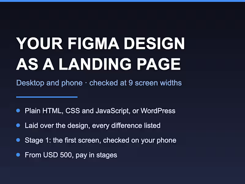 Cover image for Your Figma Design Coded as a Landing Page for Desktop and Phone