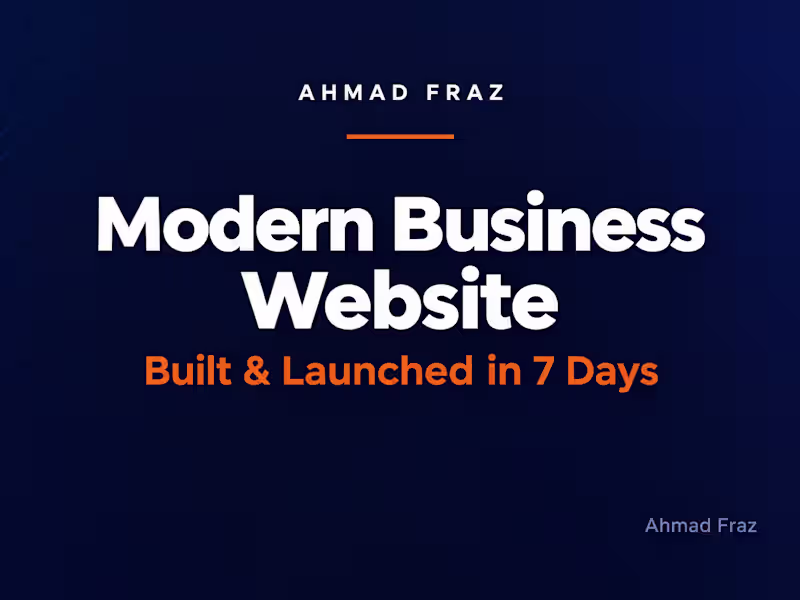 Cover image for Modern Business Website — Built & Launched in 7 Days