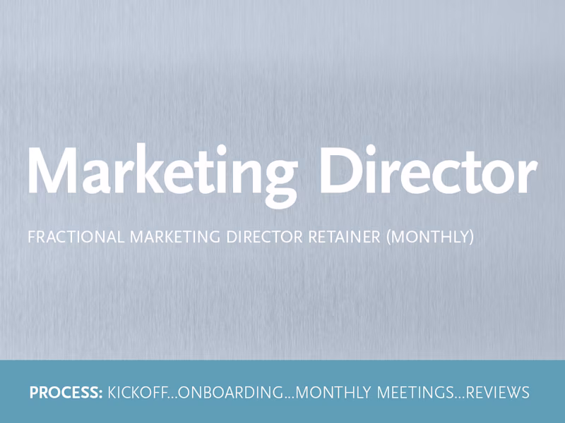 Cover image for Fractional Marketing Director (Retainer)