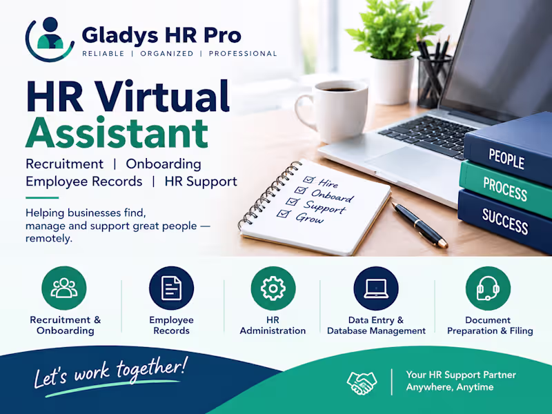 Cover image for HR Virtual Assistant| Recruitment &Onboarding Support
