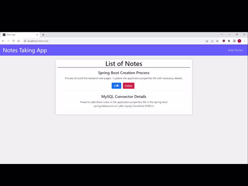 Cover image for Notes taking app