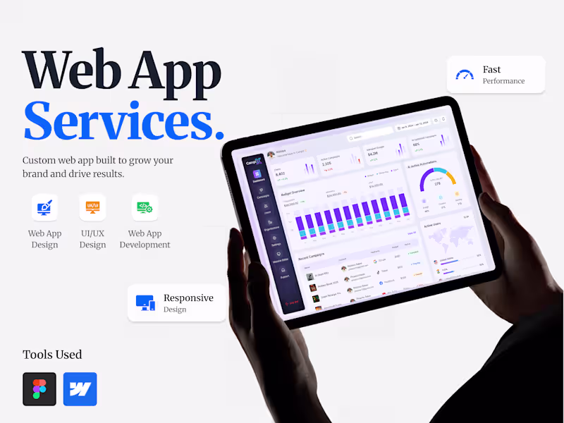 Cover image for SaaS Dashboard, Admin Panel & B2B Web App UI/UX Design