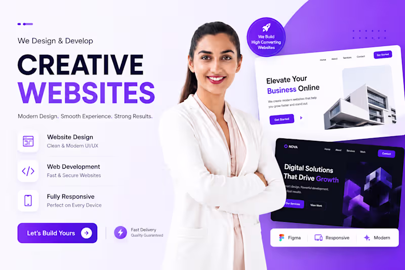 Cover image for I will develop creative and innovative landing page or website