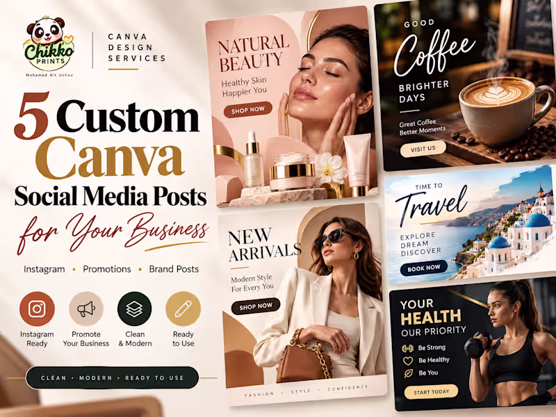 Cover image for 5 Custom Canva Social Media Posts for Your Business