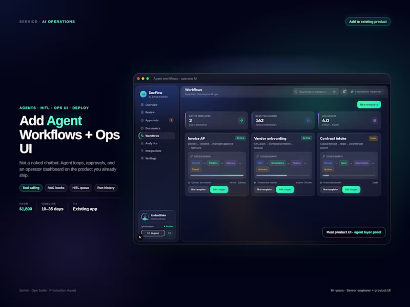 Cover image for Add AI agent workflows + ops dashboards to your product