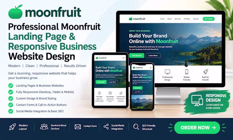 Cover image for I Will Design a Professional Moonfruit Landing Page & Responsive