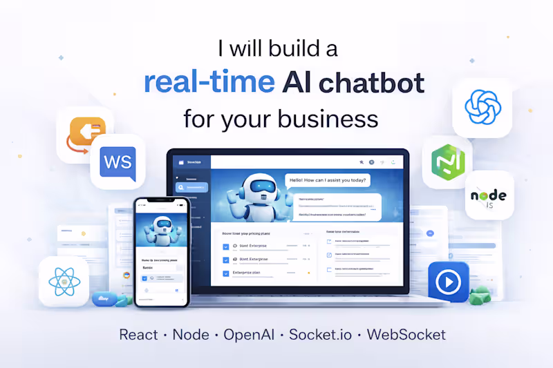Cover image for I will build a real-time AI chatbot for your business