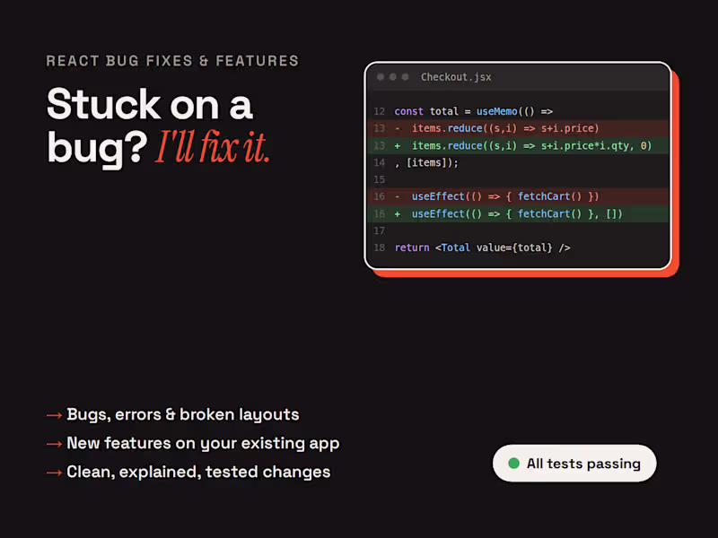 Cover image for Bug fixes and new features for your React app
