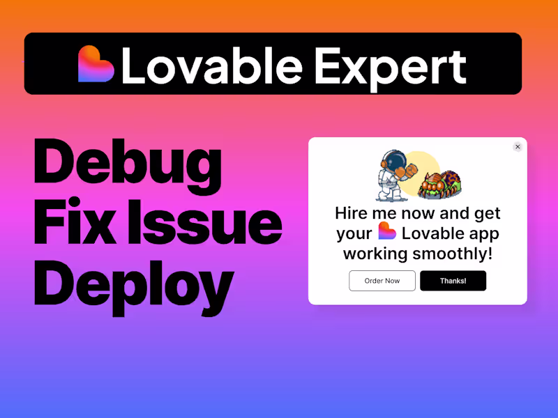 Cover image for Fix Lovable Issues, Fix Lovable Errors, Lovable Support
