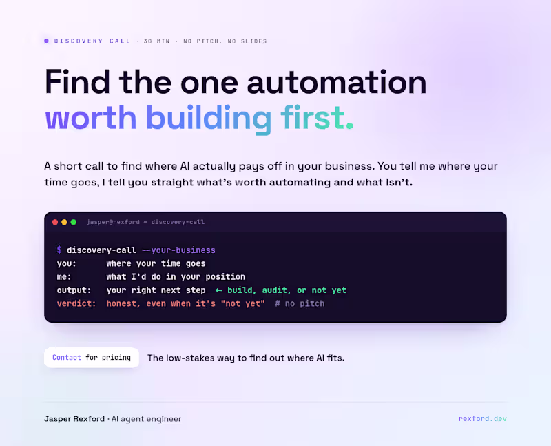 Cover image for AI Discovery Call: Find the One Automation Worth Building First