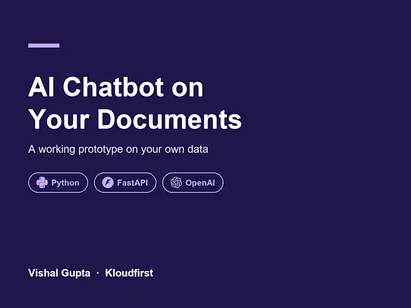Cover image for AI Chatbot Prototype on Your Own Documents (RAG)