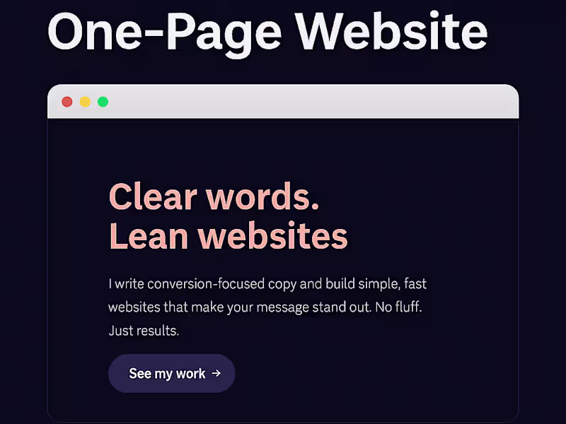 Cover image for One-Page Website (Carrd)