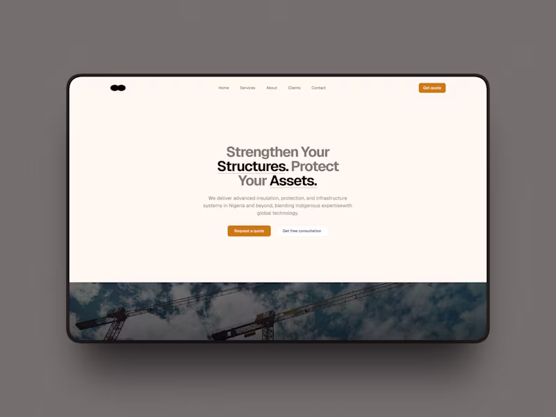 Cover image for Construction company landing page
