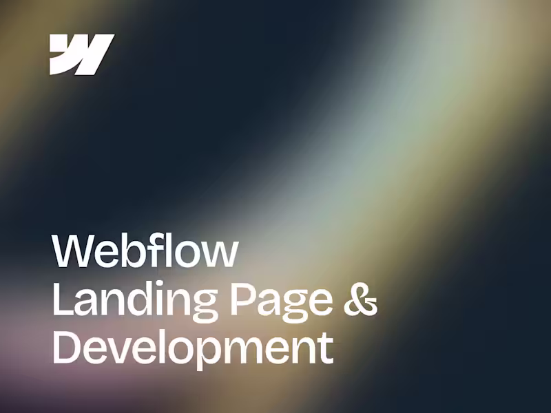 Cover image for Webflow Landing Page, Fixes & Ongoing Maintenance