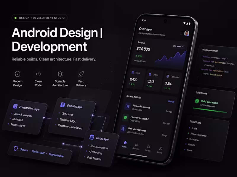 Cover image for ANDROID DESIGN | ANDROID DEVELOPMENT | APP DESIGN