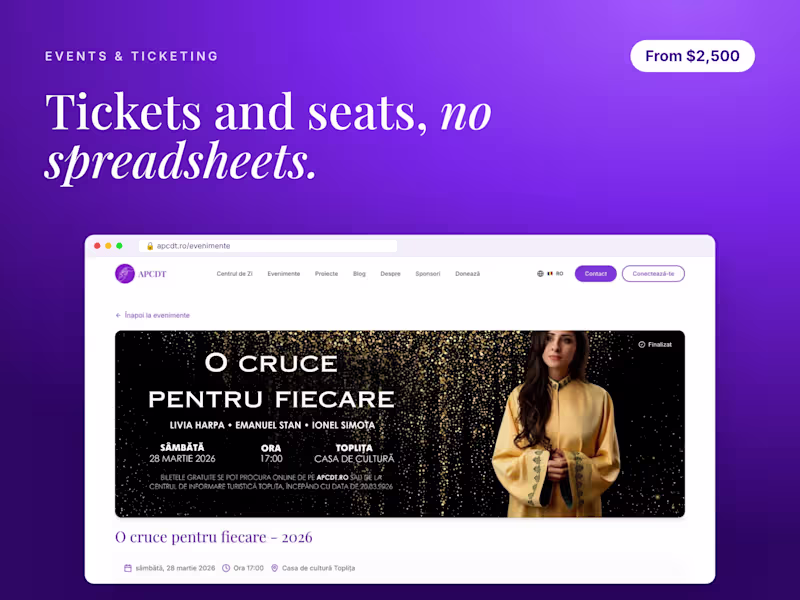 Cover image for Event Ticketing & Booking System: Seat Maps + QR Check-in