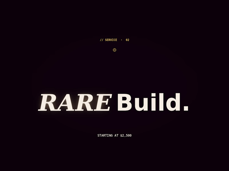Cover image for Rare Build — Full Website + Launch