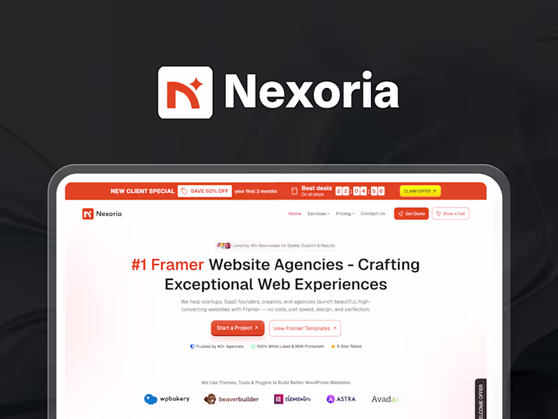 Cover image for Nexoria : Framer Corporate Website Redesign