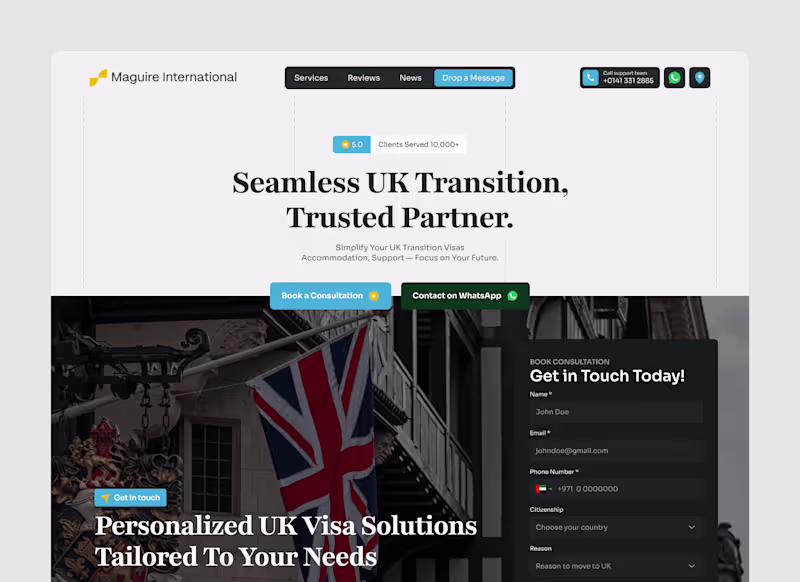 Cover image for Maguire International Landing Page Redesign