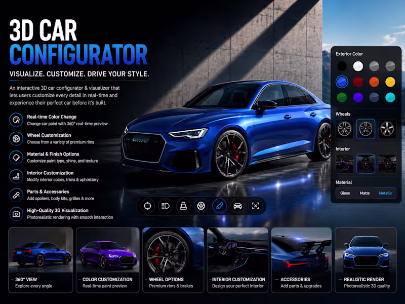 Cover image for Interactive 3D Car Configurator &