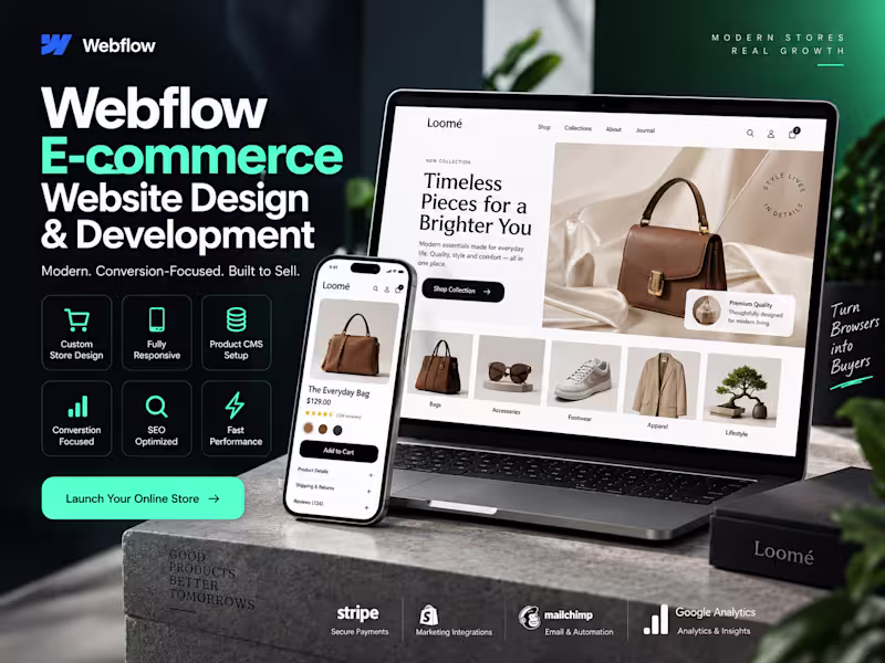 Cover image for Webflow E-commerce Website Design & Development