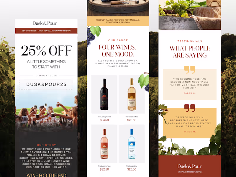 Cover image for Email design for a winery😊