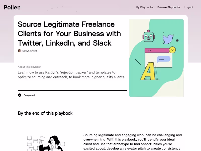 Cover image for Pollen | Sourcing Legitimate Clients with Twitter and LinkedIn