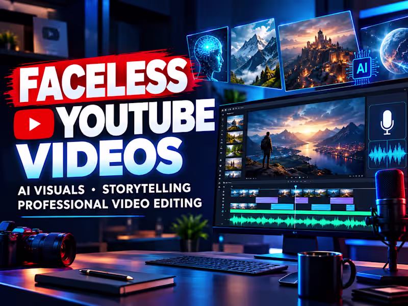Cover image for I'll create faceless YouTube videos with AI visuals and editing