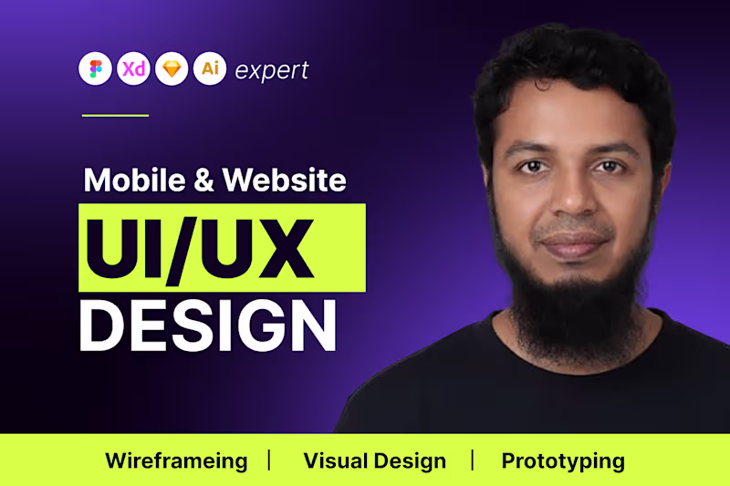 Cover image for Mobile & Website UI UX Design, Wireframing & Prototyping