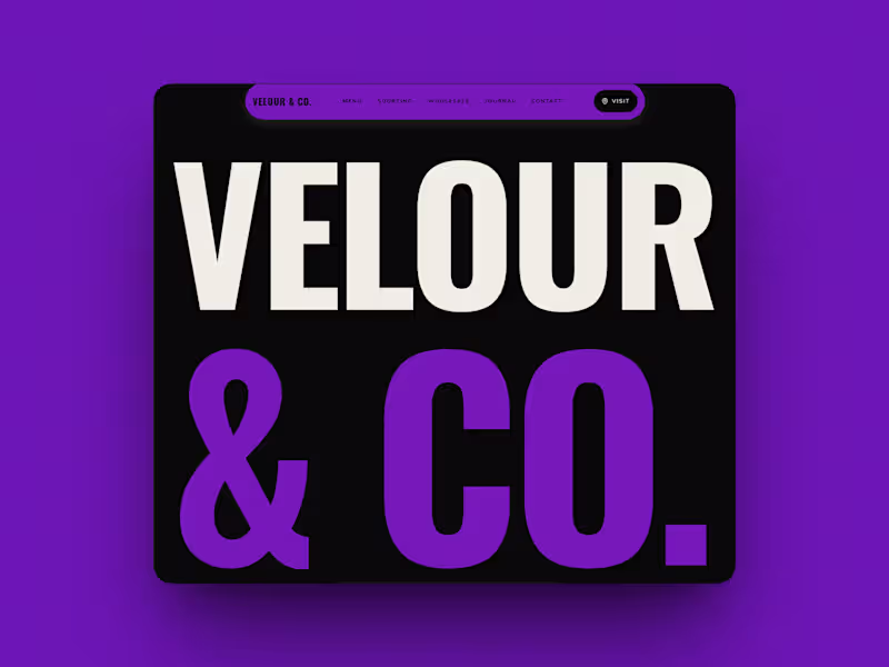 Cover image for Velour & Co. Framer Template Design