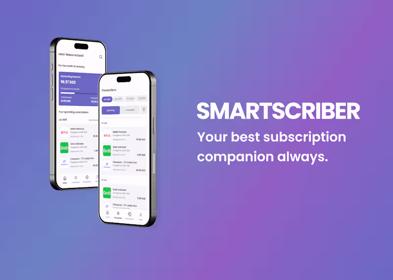 Cover image for Smartscriber - Your best subscription companion always.