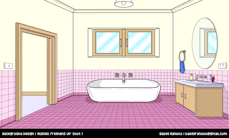 Cover image for 'Russell Freshens Up' Background Shot 1