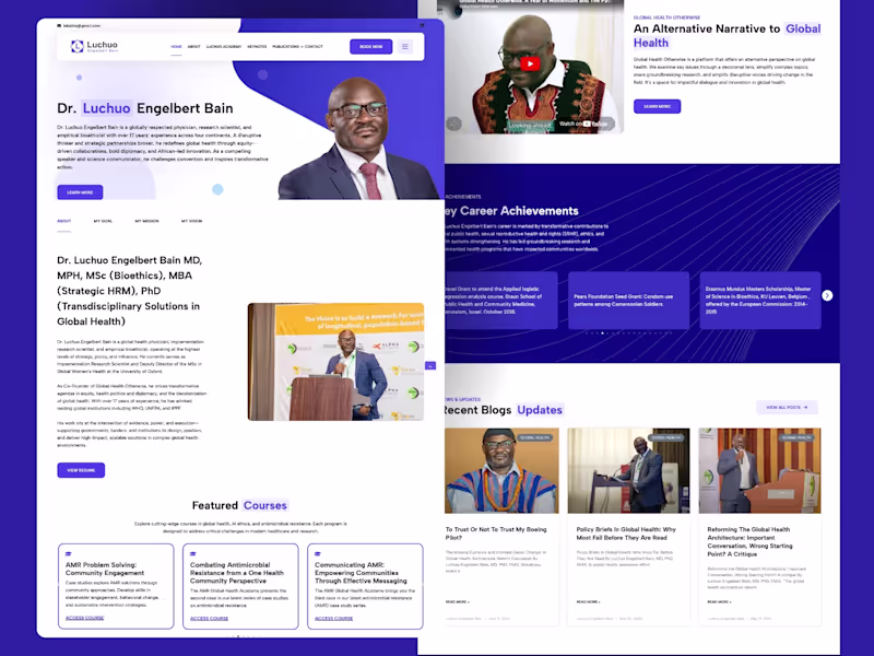 Cover image for WordPress Portfolio Website for a Public Health Consultant