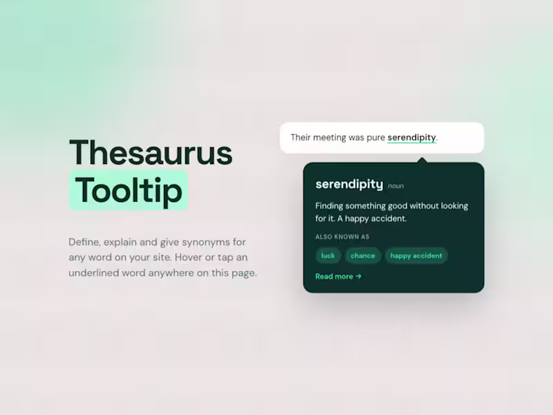 Cover image for New component: Thesaurus Tooltip. Add