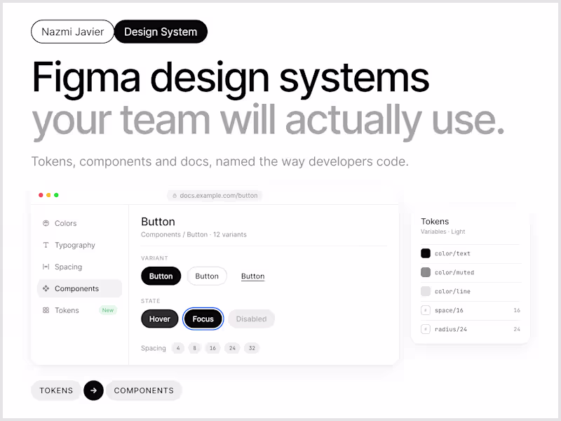 Cover image for Figma Design System with Tokens, Components and Docs