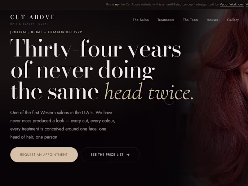 Cover image for Salon Website Redesign 