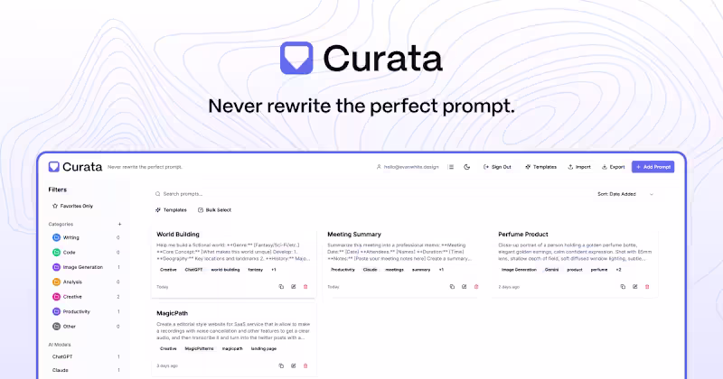 Cover image for Curata is becoming pretty feature-rich! I've really enjoyed ...