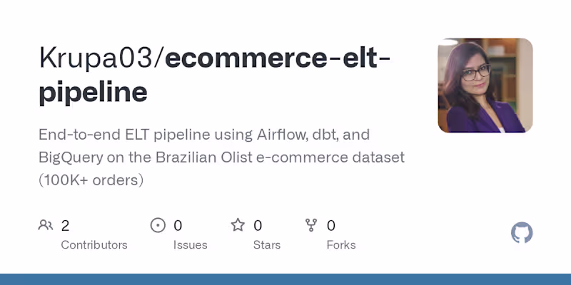 Cover image for ELT Data Pipeline — Airflow · dbt · BigQuery